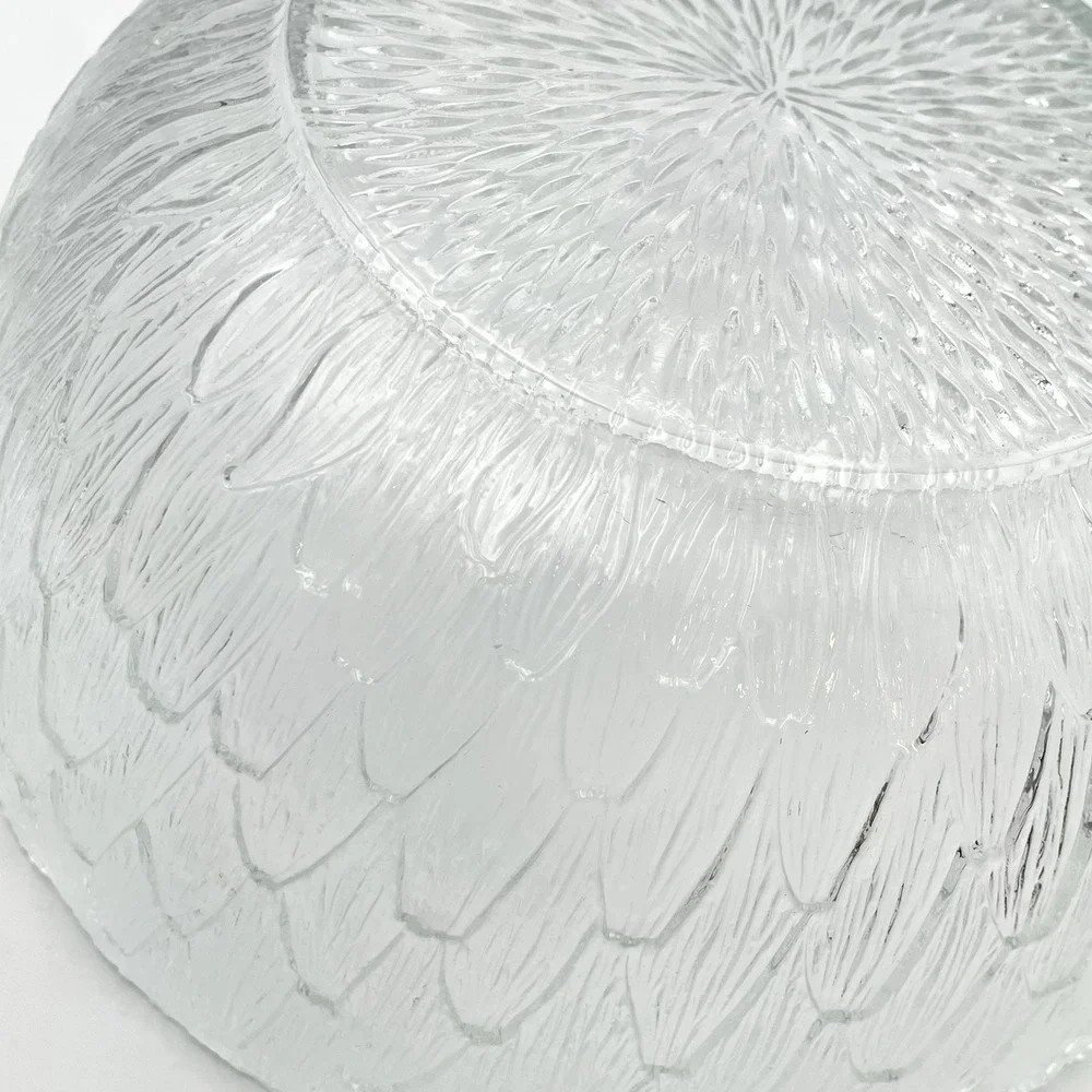 Vintage 1970s Arcoroc Marguerite Clear Glass Sunflower‎ Salad Bowl 10.5